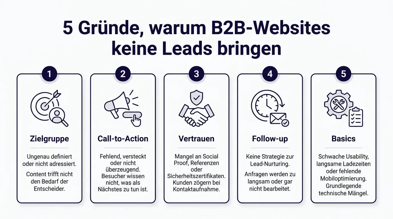 Infographic: 5 reasons why B2B websites don't generate leads