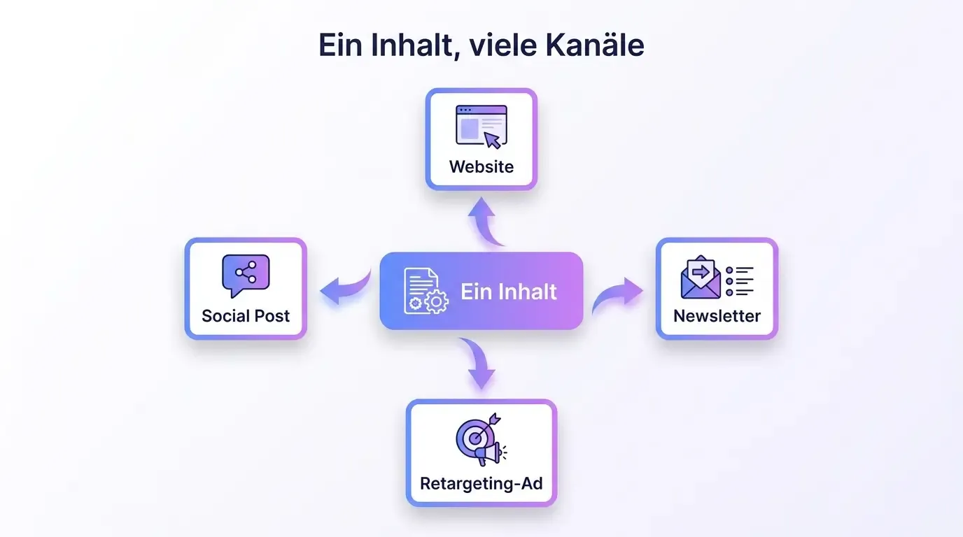 Infographic: content recycling in B2B – one piece of content, many channels