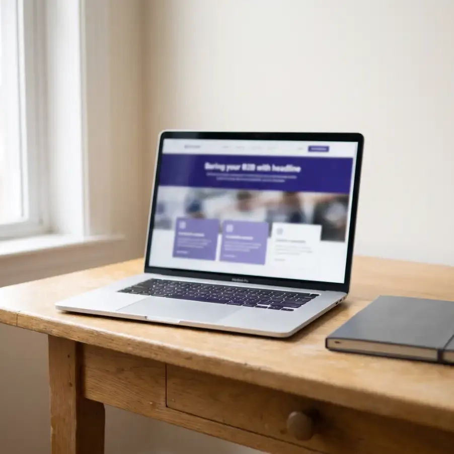 Laptop mit einer Website auf dem Bildschirm