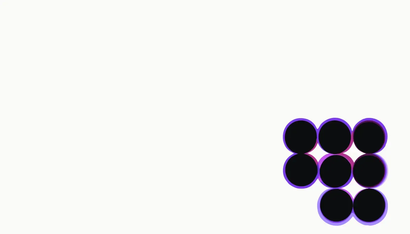 Abstract graphic: a wide field of resting circles in which only a tiny cluster lights up.