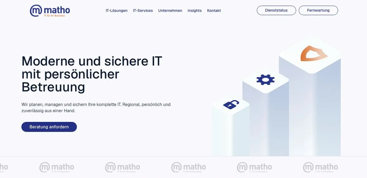 Neue Website von matho informatik, gebaut von Lilox