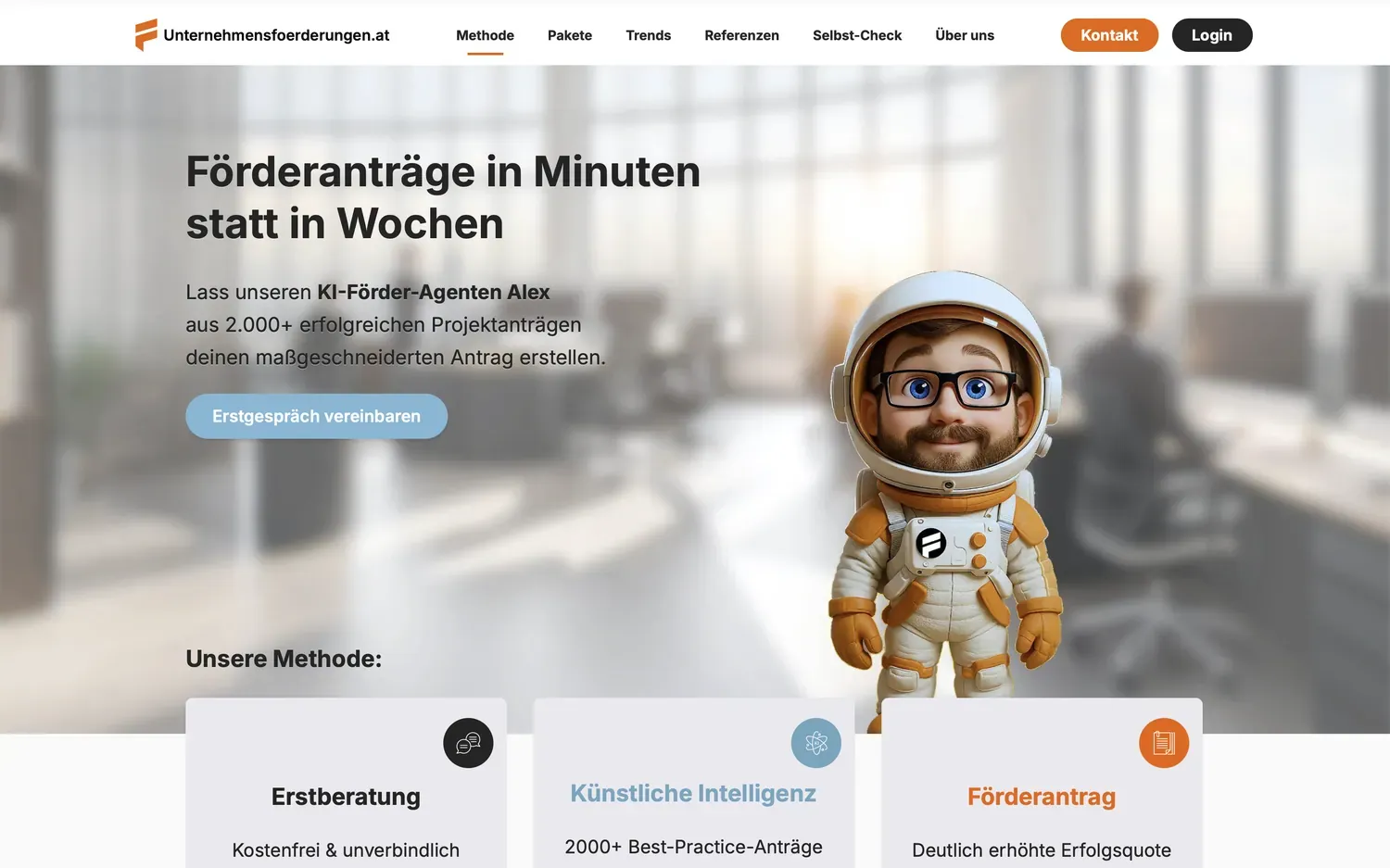 Website von Unternehmensfoerderungen.at, betreut von Lilox