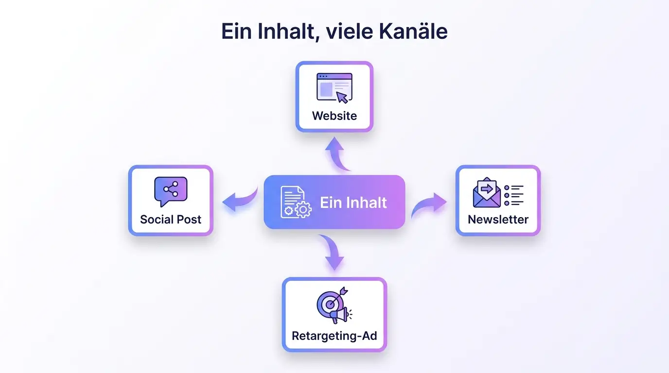 Infografik: Content-Recycling im B2B – ein Inhalt, viele Kanäle