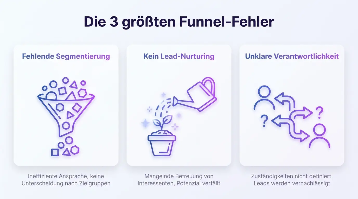 Die drei größten Funnel-Fehler im B2B Infografik: Die drei größten Funnel-Fehler im B2B