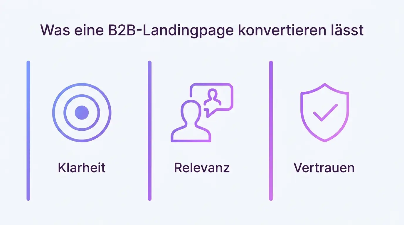 Was eine B2B-Landingpage konvertieren lässt Infografik: Erfolgsfaktoren für konvertierende B2B-Landingpages